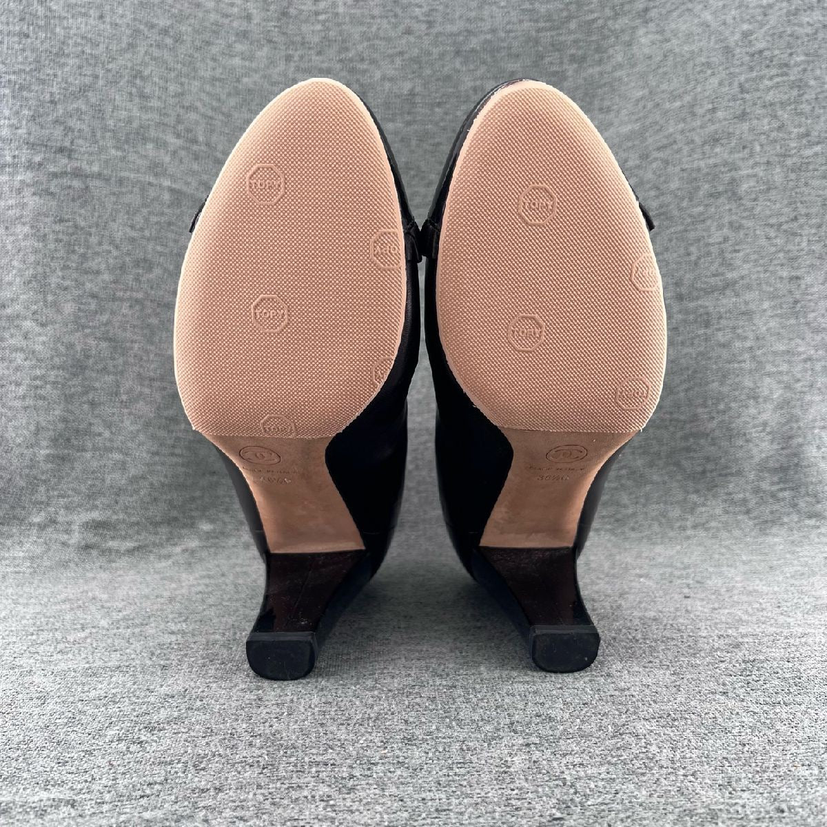 Chanel Black Leather Cap Toe Ankle Boots-36.5