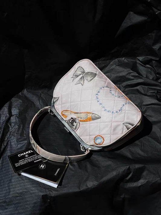 Chanel 1993 handbag Canvas Handbag Gamaguchi Ladies B-rank