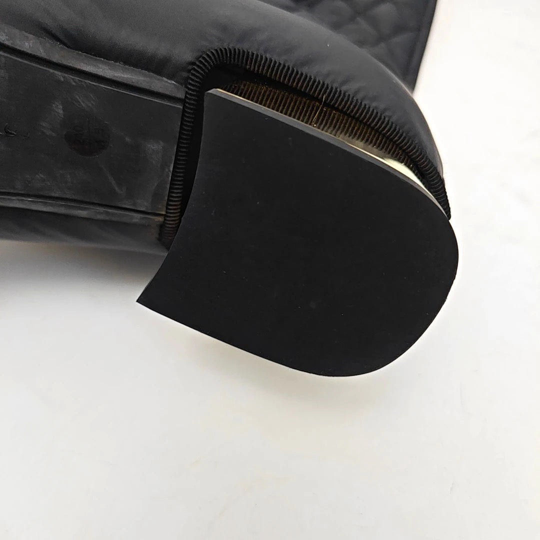 Chanel Black Quited Nylon Boots-38.5