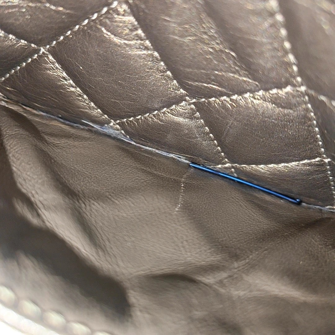 Chanel Metallic Bronze Quilted Leather Cotton Club Ligne Bowler Bag