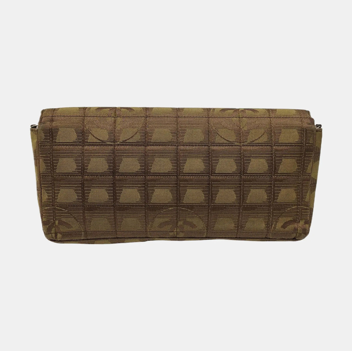 Chanel Travel Line Khaki Nylon Shoulder Bag