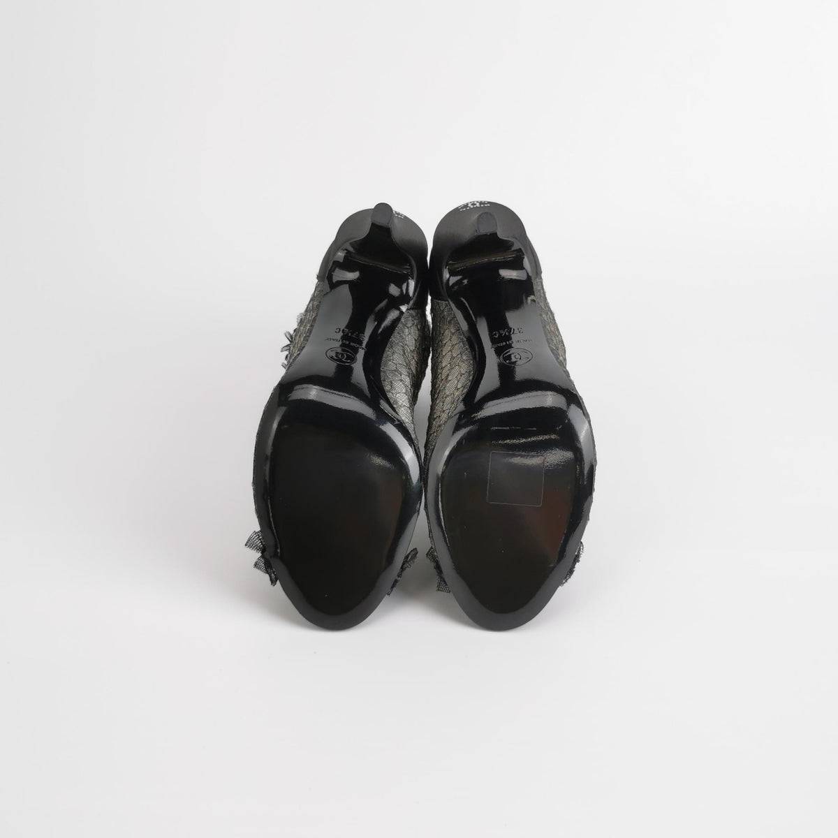 Chanel Lace Peep-Toe Ankle Boots-37.5