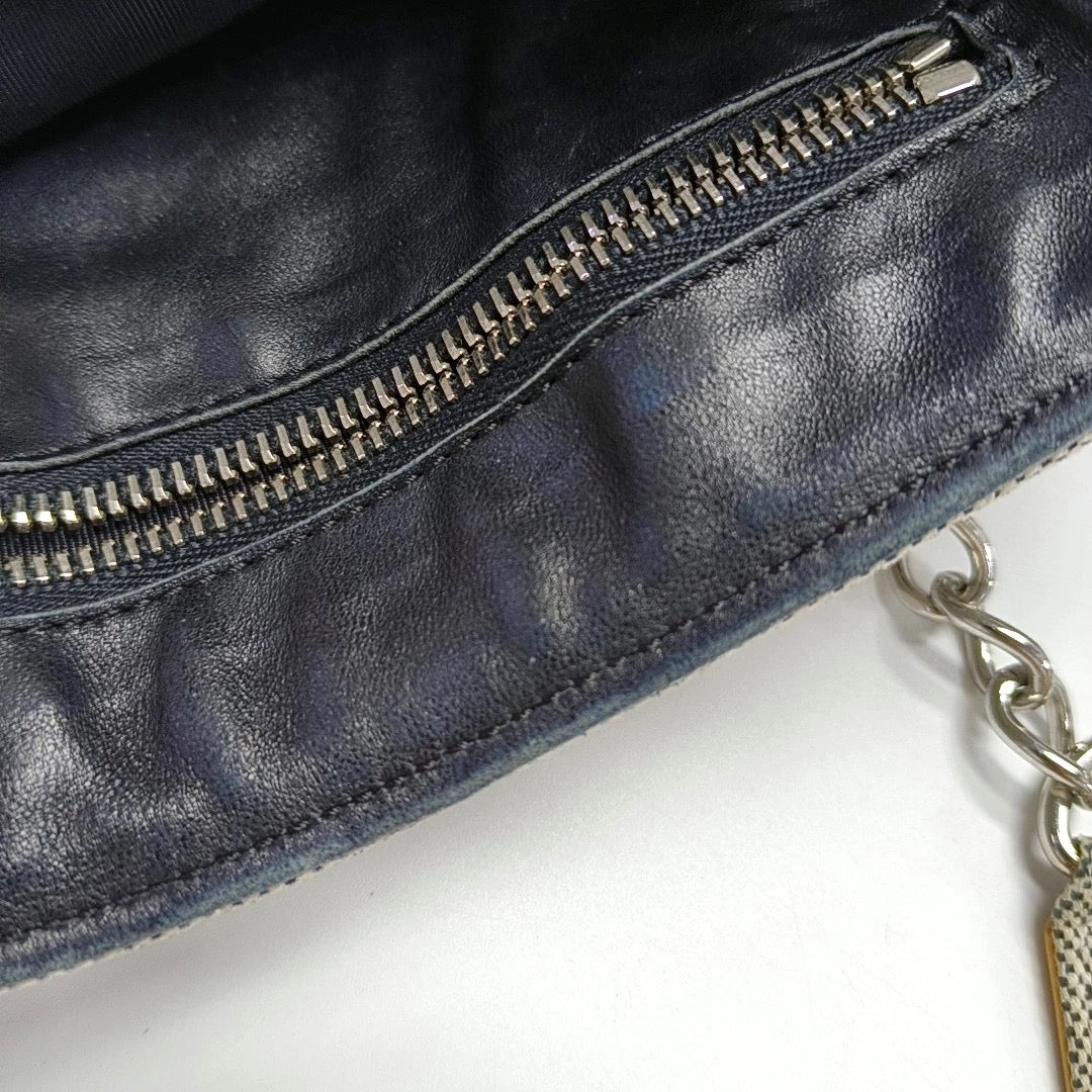 Chanel Grey Camellia Canvas Tote Bag With Chain Straps