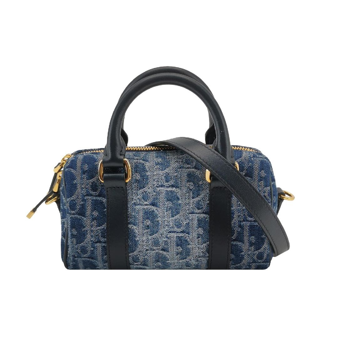 Christian Dior Denim Oblique Nano Groove 17 Bag Blue