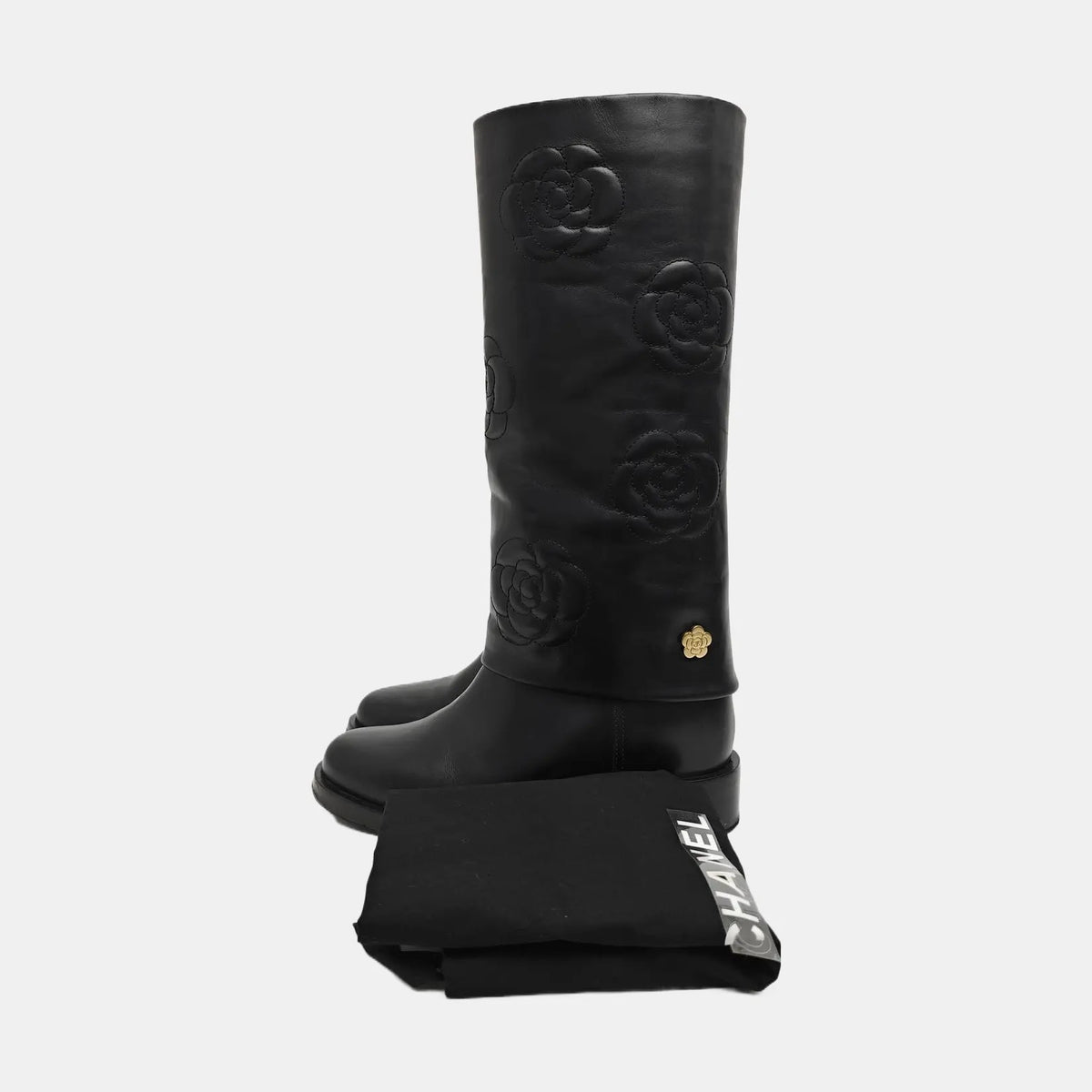 Chanel 2016 Interlocking CC Logo Riding Boots-37