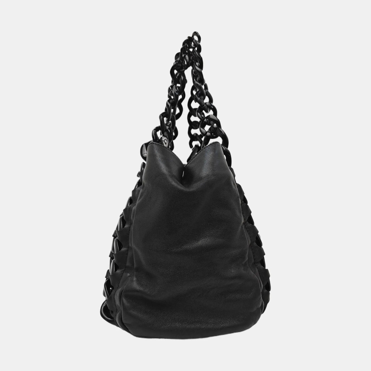 Chanel Chanel Black Leather Modern Chain East/West Tote