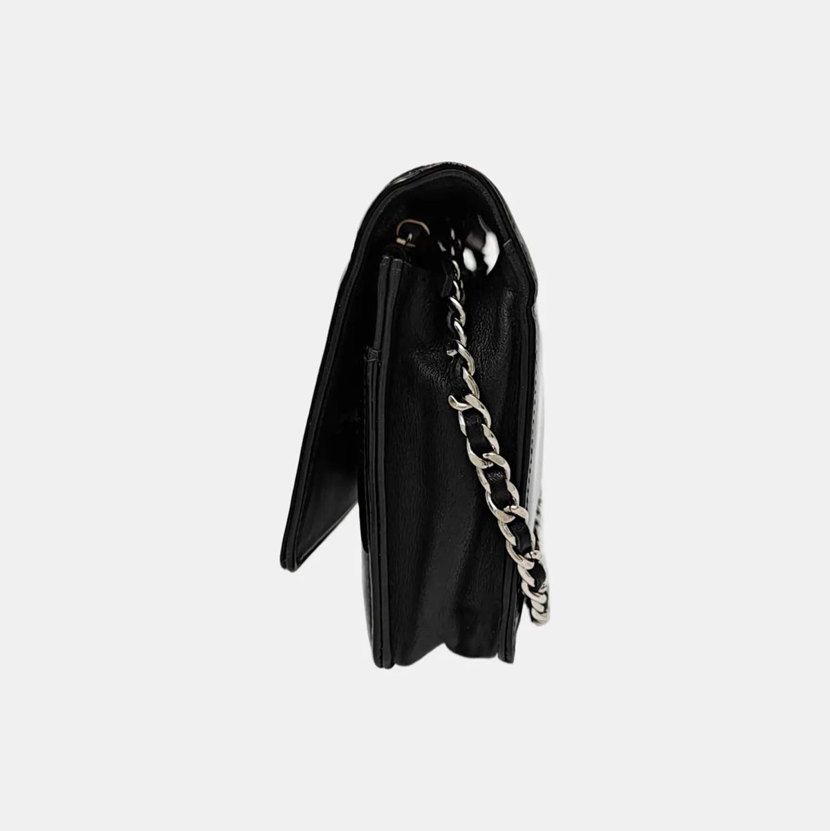 Chanel Patent Leather CC Patent Wallet On Chain