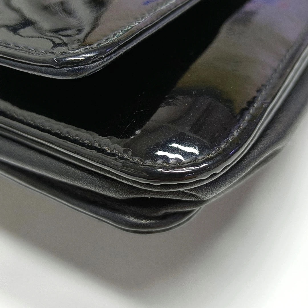 Chanel Patent Leather CC Patent Wallet On Chain
