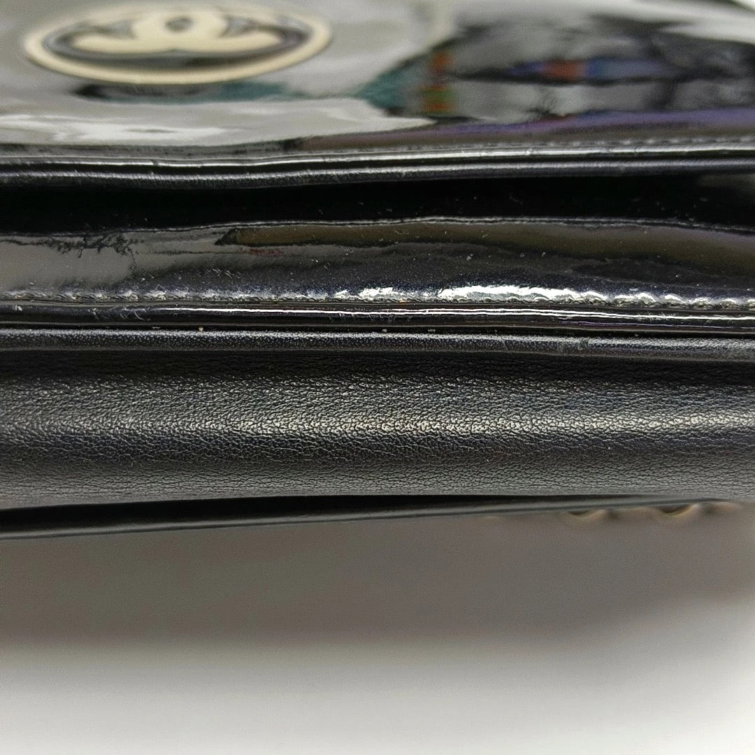 Chanel Patent Leather CC Patent Wallet On Chain