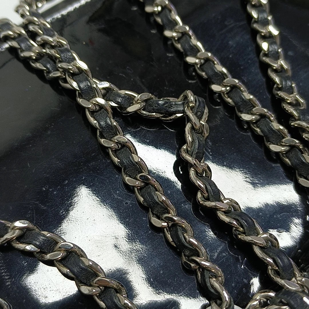 Chanel Patent Leather CC Patent Wallet On Chain