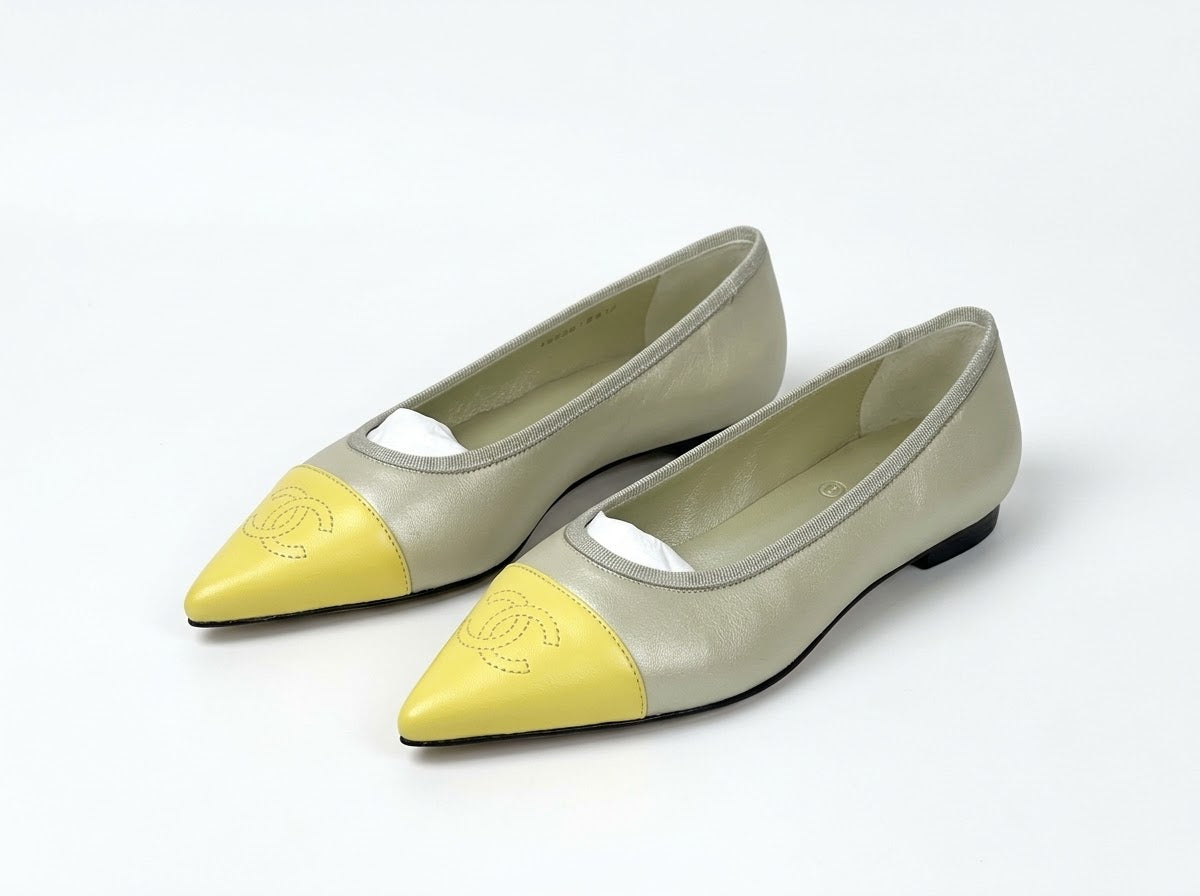 Chanel Yellow Ballet Flats-36