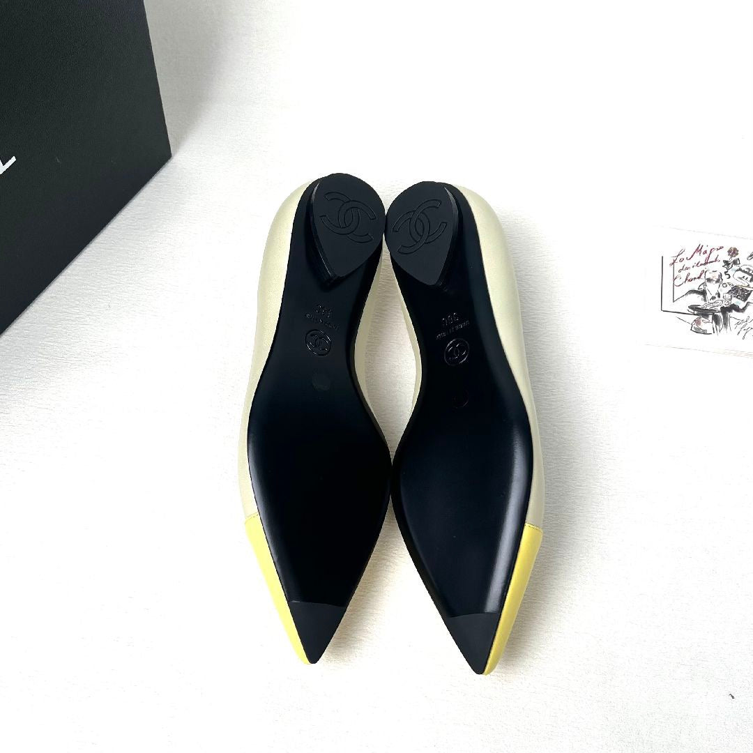 Chanel Yellow Ballet Flats-36