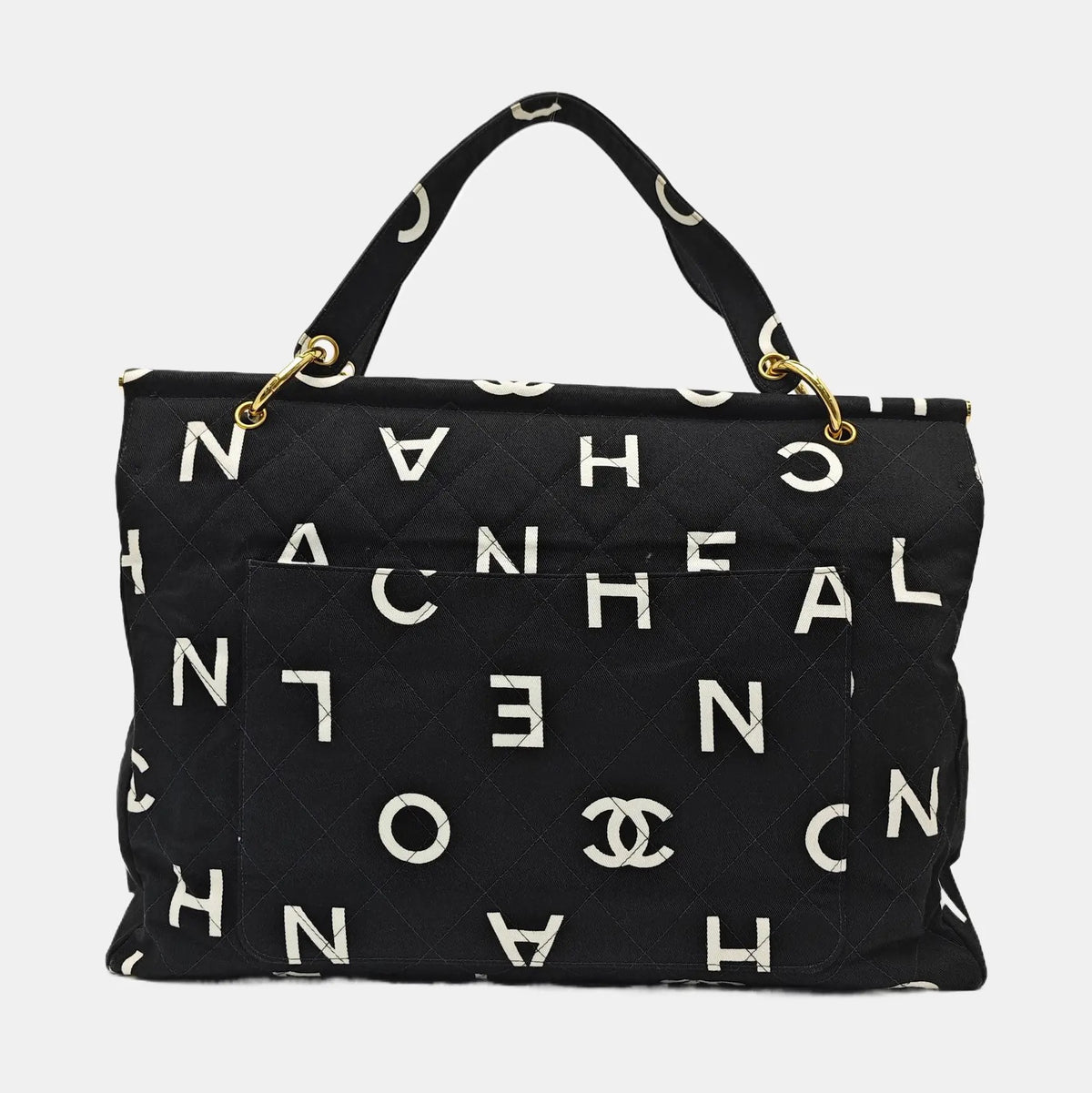 Chanel Logo Print Tote