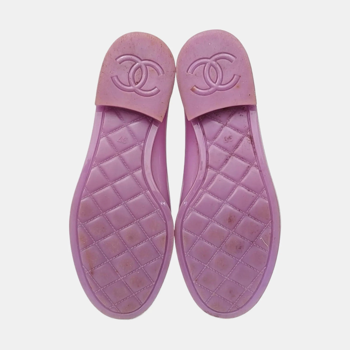 Chanel Lavender Rubber Rain Boots-37