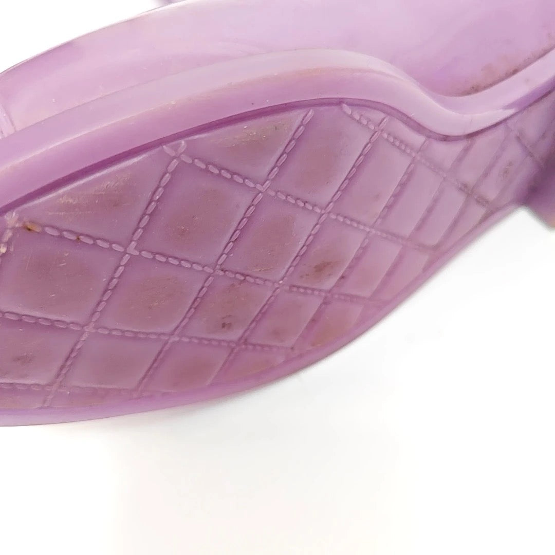 Chanel Lavender Rubber Rain Boots-37
