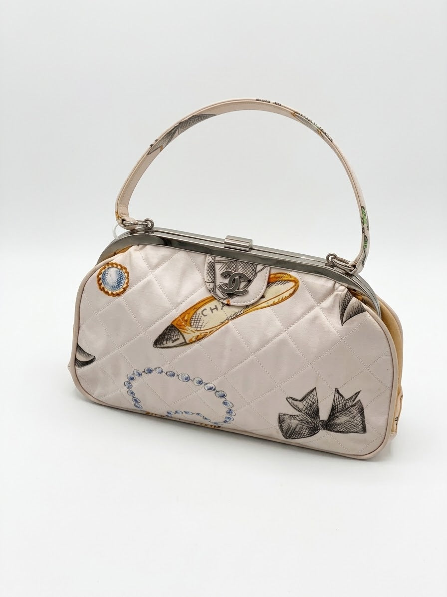 Chanel 1993 handbag Canvas Handbag Gamaguchi Ladies B-rank