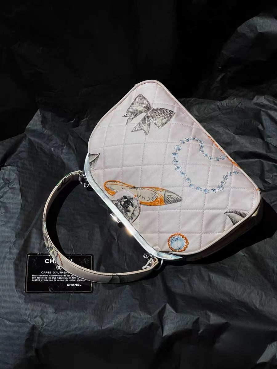 Chanel 1993 handbag Canvas Handbag Gamaguchi Ladies B-rank