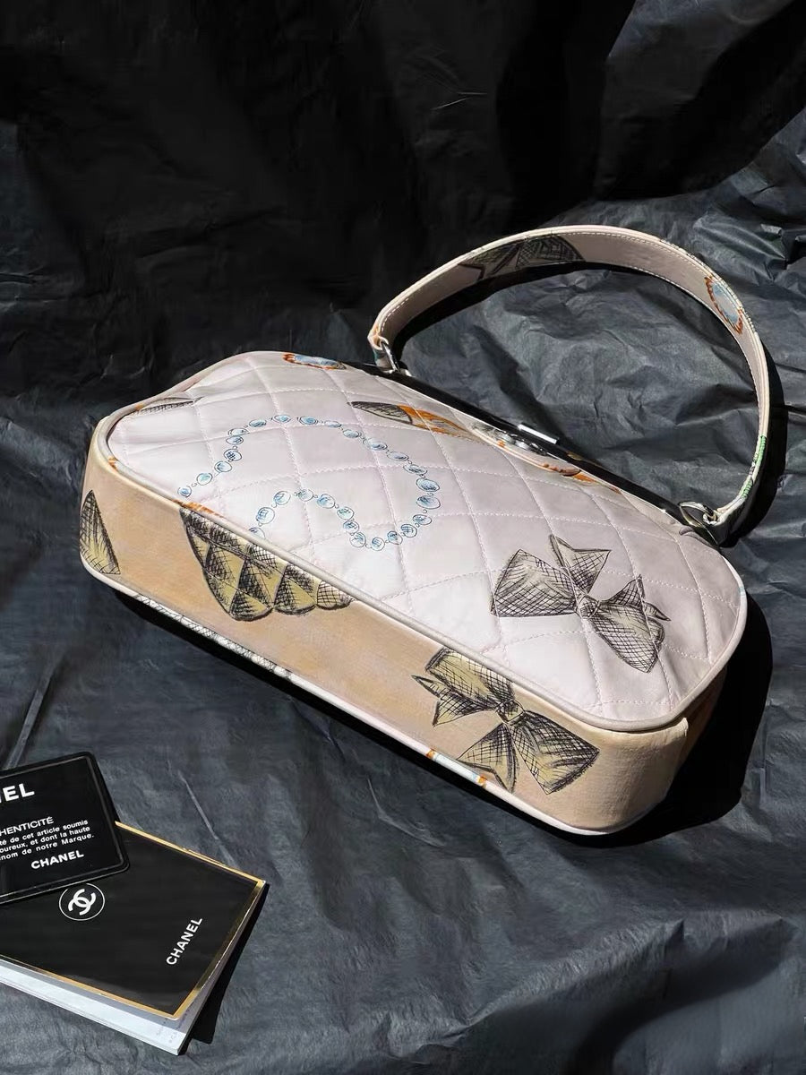 Chanel 1993 handbag Canvas Handbag Gamaguchi Ladies B-rank