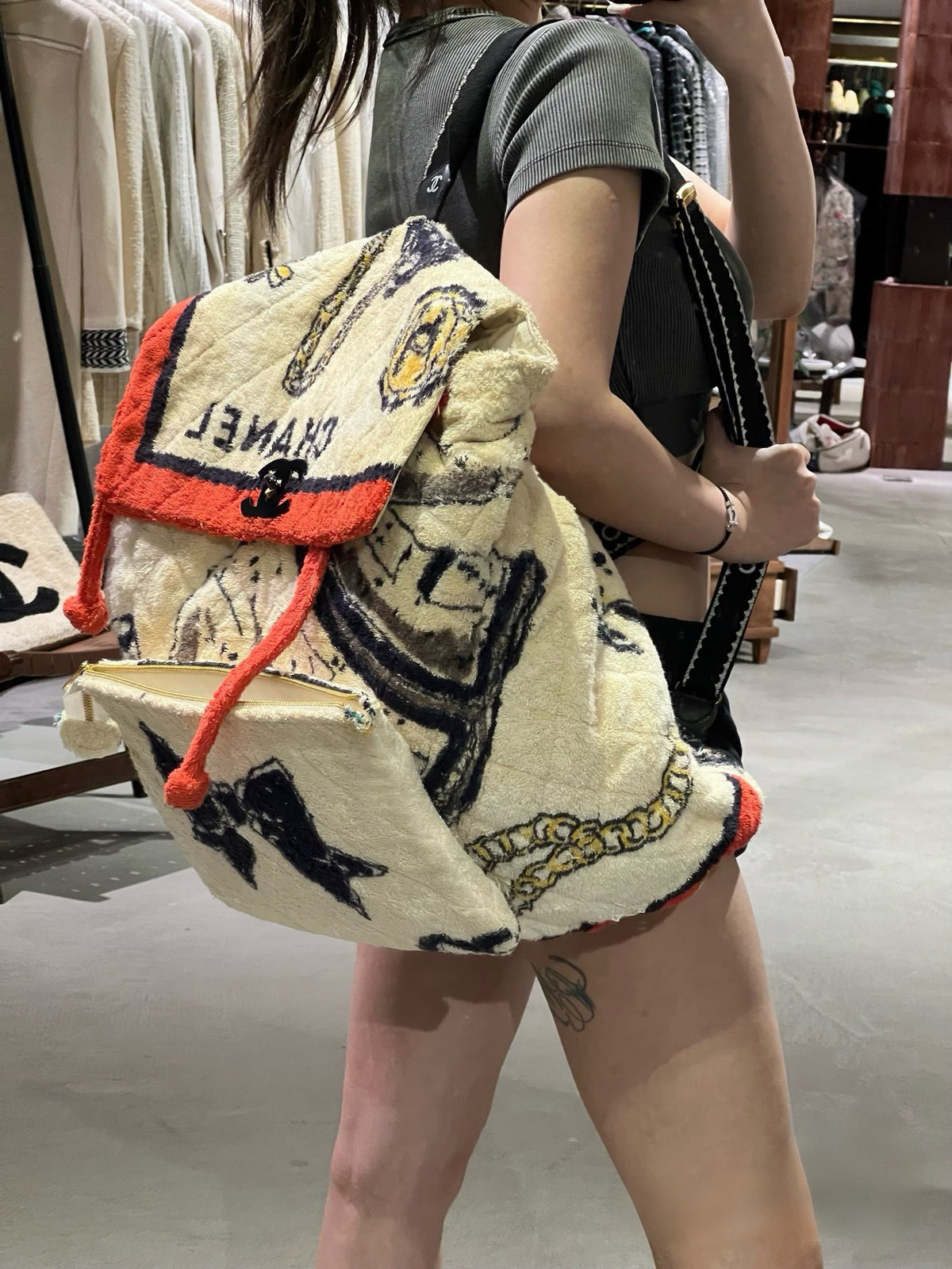 Chanel Terry Cloth Towel Backpack 1994