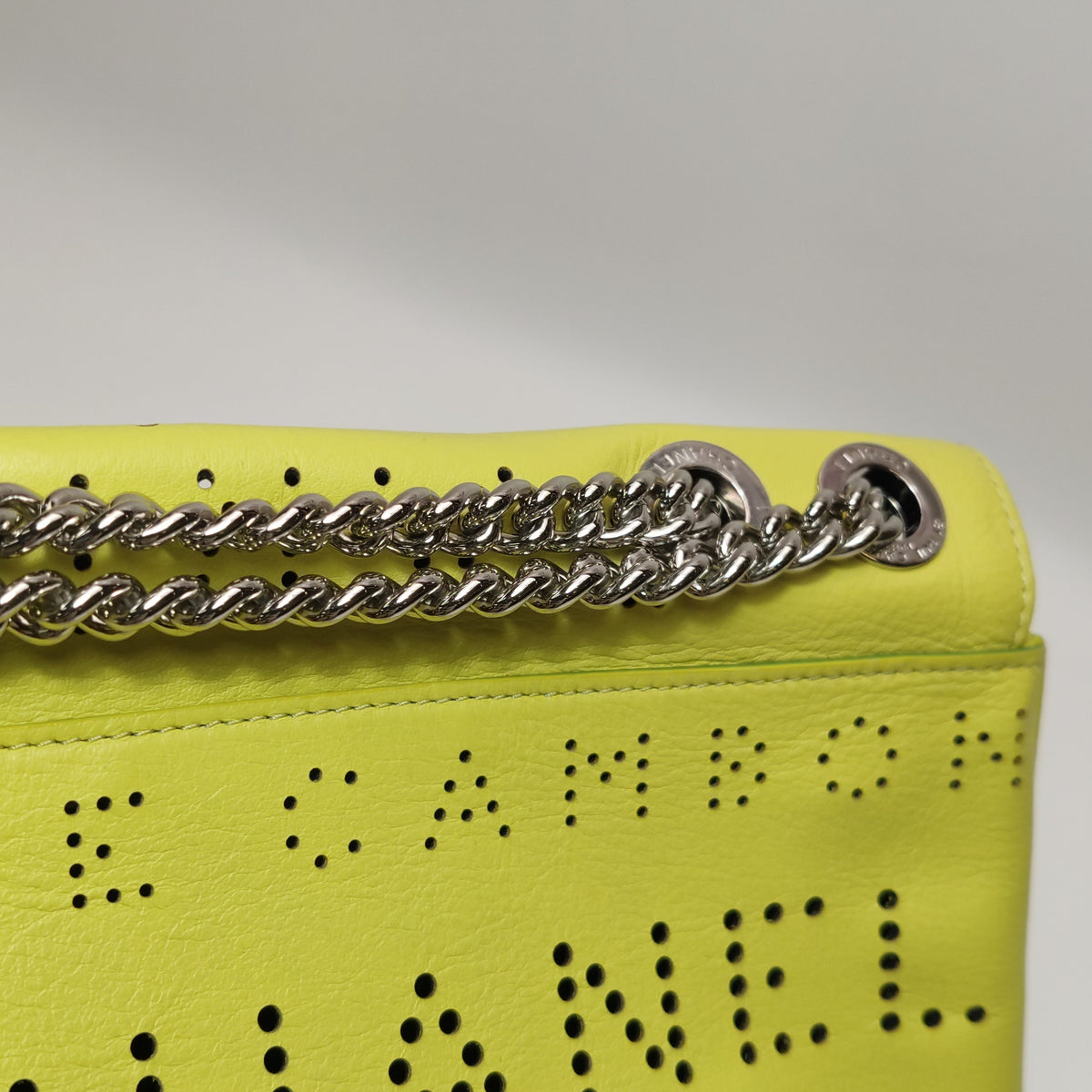 Chanel 2019 Perforated Calfskin Logo Eyelet Flap Crossbody Bag