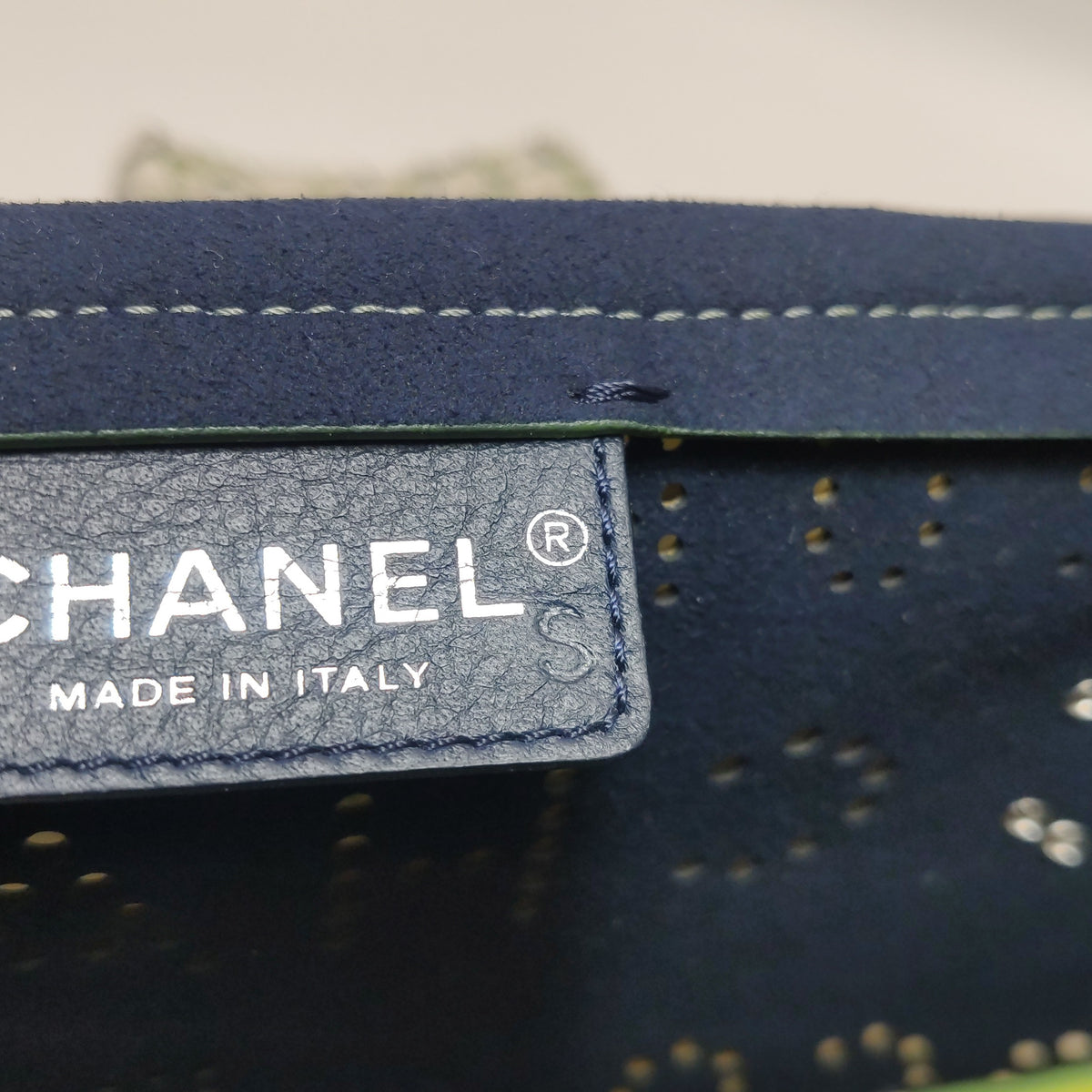 Chanel 2019 Perforated Calfskin Logo Eyelet Flap Crossbody Bag