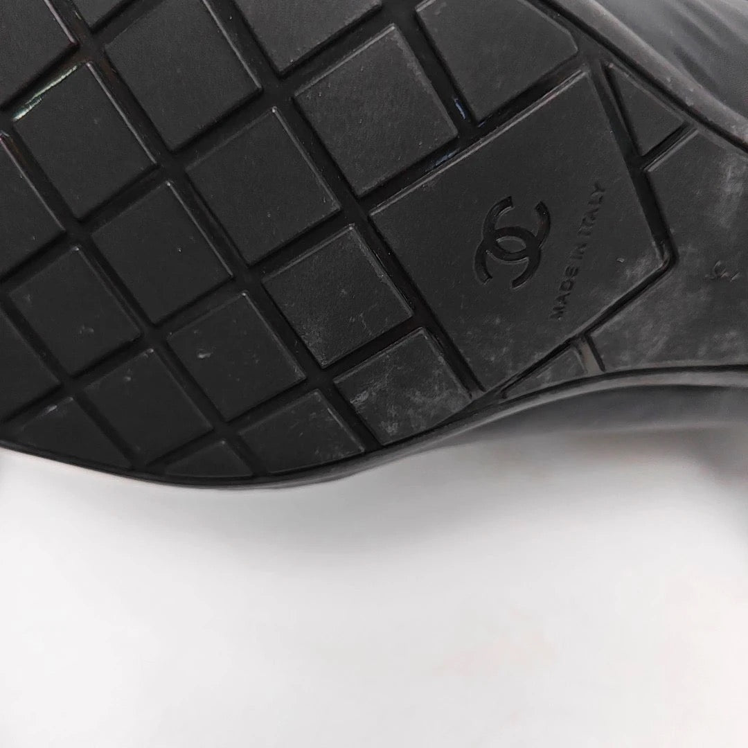 Chanel Black Quited Nylon Boots-38.5
