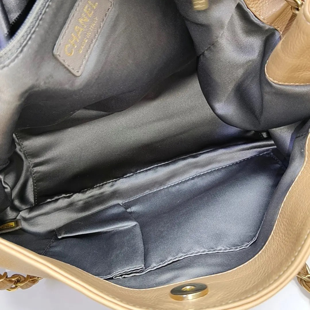 Chanel Beige Leather Shoulder Bag