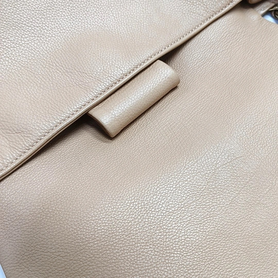Chanel Beige Leather Shoulder Bag