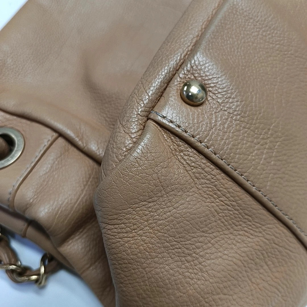Chanel Beige Leather Shoulder Bag