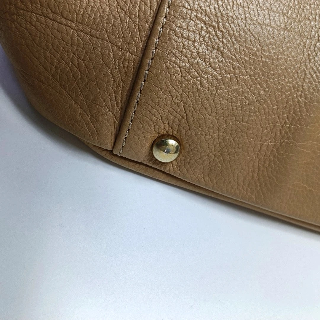 Chanel Beige Leather Shoulder Bag