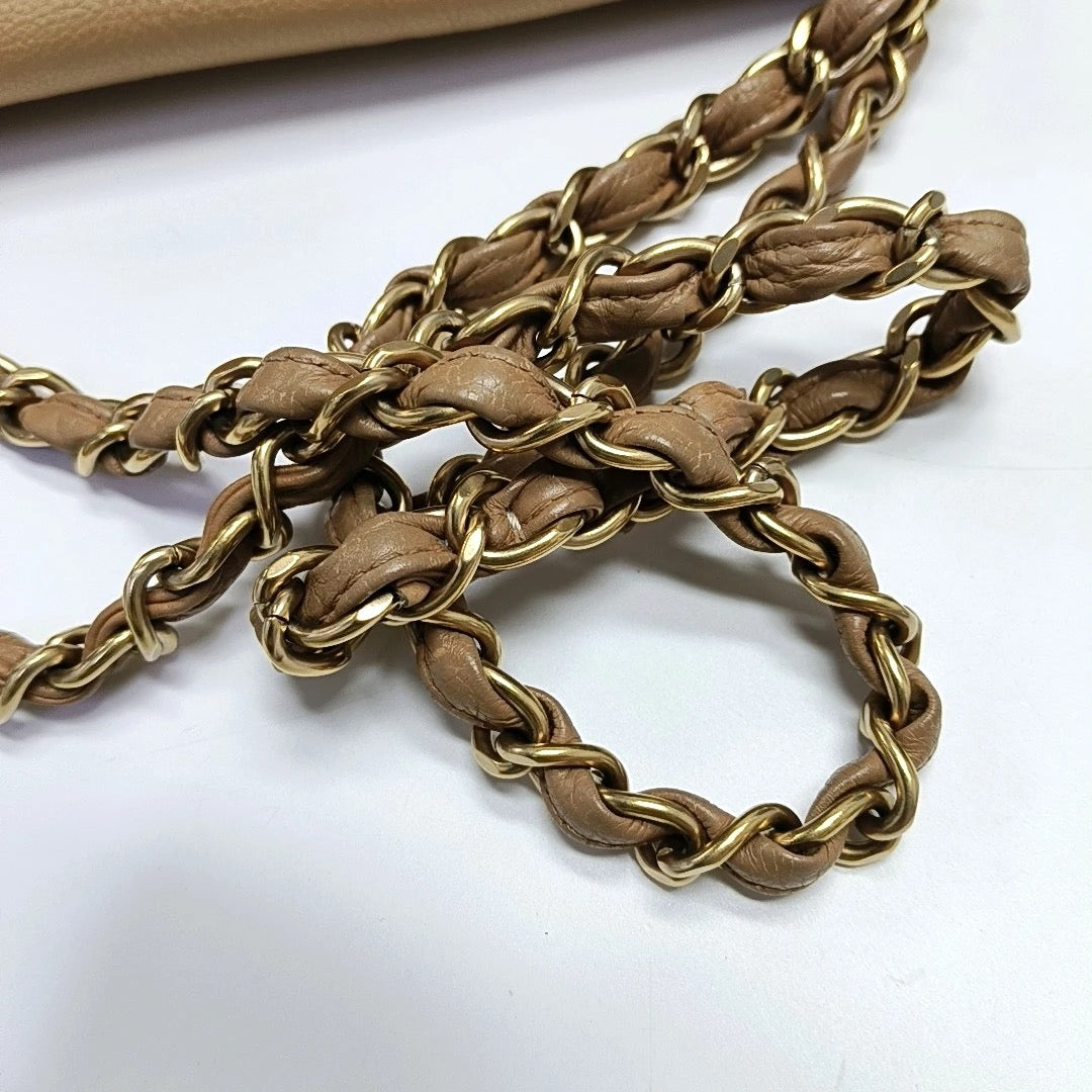Chanel Beige Leather Shoulder Bag