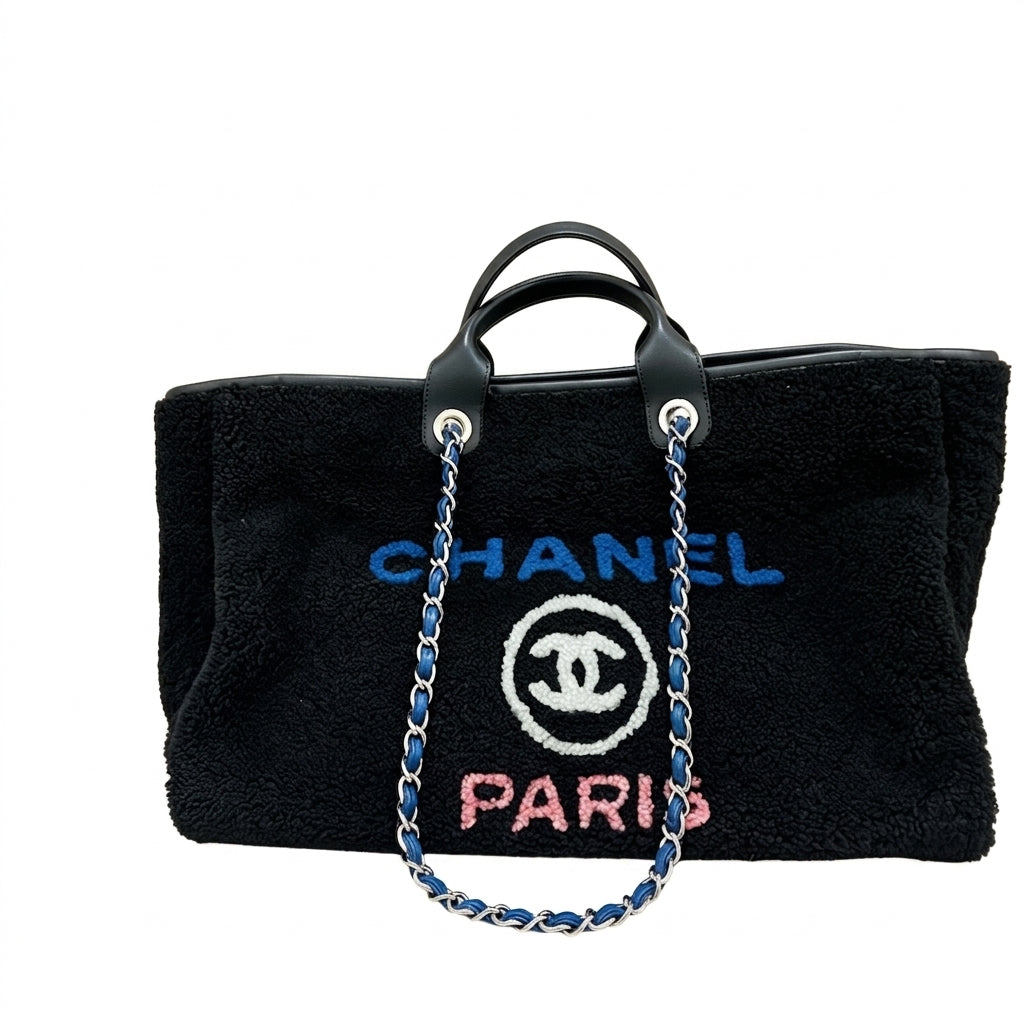 Chanel 2018 Large Shearling Deauville Tote