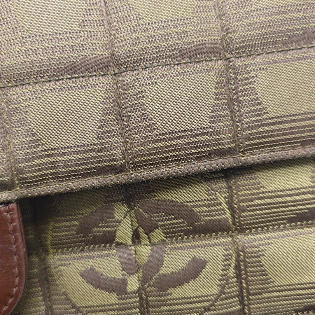 Chanel Travel Line Khaki Nylon Shoulder Bag