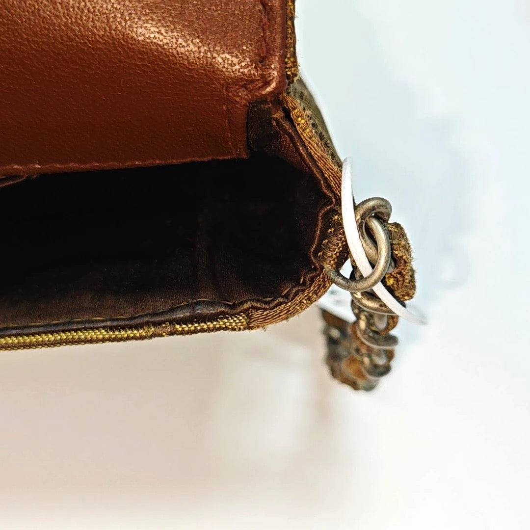 Chanel Travel Line Khaki Nylon Shoulder Bag