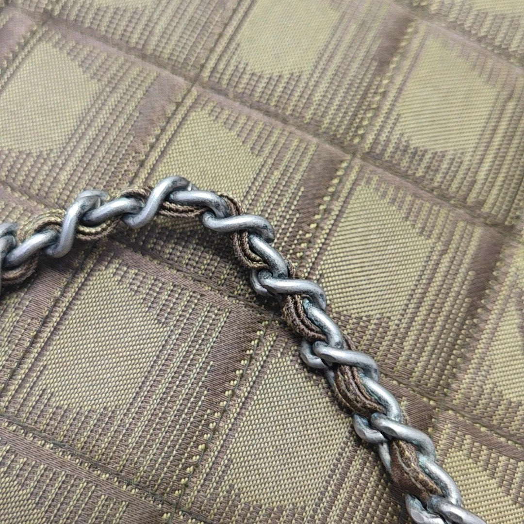 Chanel Travel Line Khaki Nylon Shoulder Bag
