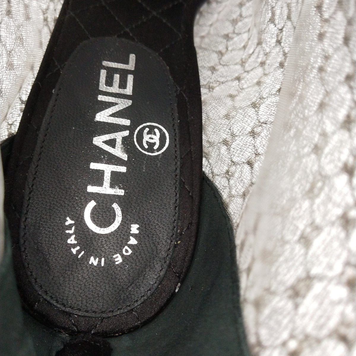 Chanel Lace Peep-Toe Ankle Boots-37.5