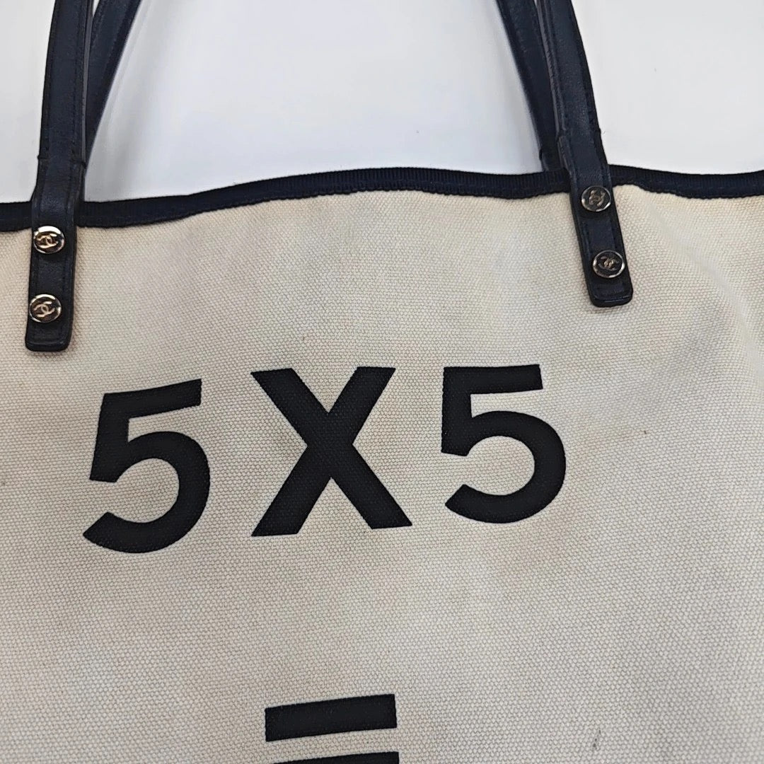 Chanel Small 5x5 Canvas Tote