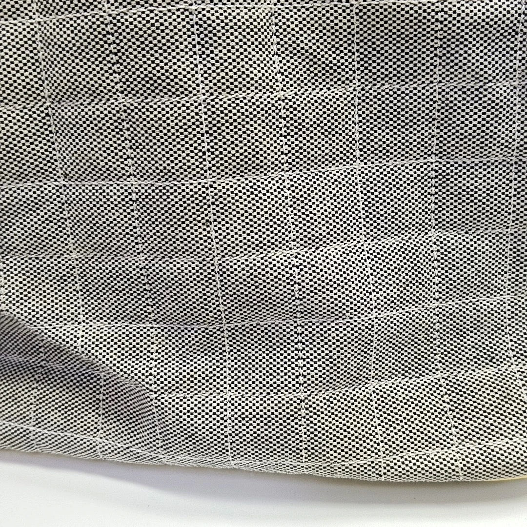 Chanel Grey Camellia Canvas Tote Bag With Chain Straps