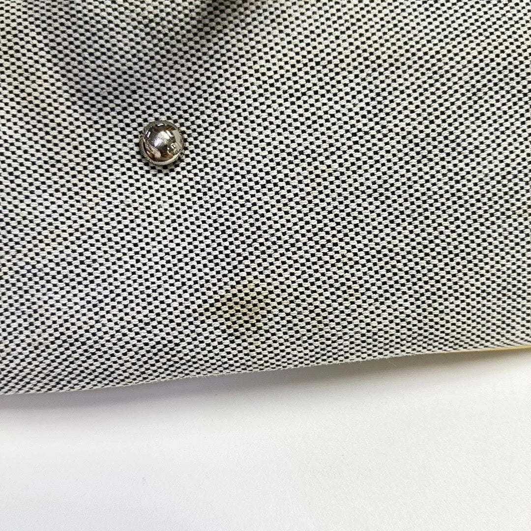 Chanel Grey Camellia Canvas Tote Bag With Chain Straps