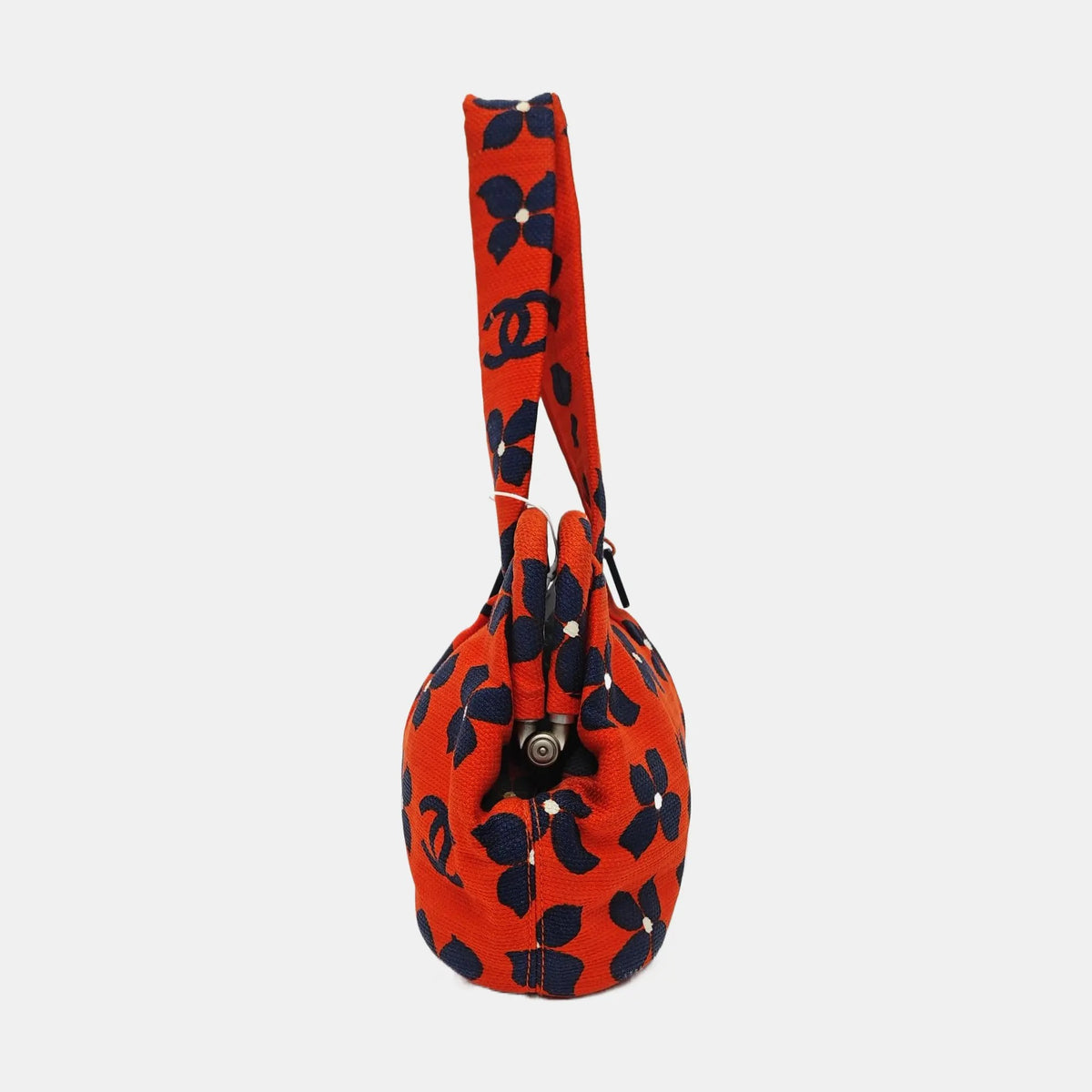 Chanel CC Canvas Red Handle Bag