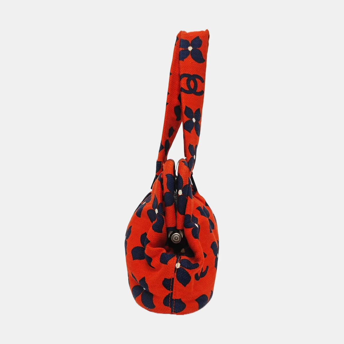 Chanel CC Canvas Red Handle Bag