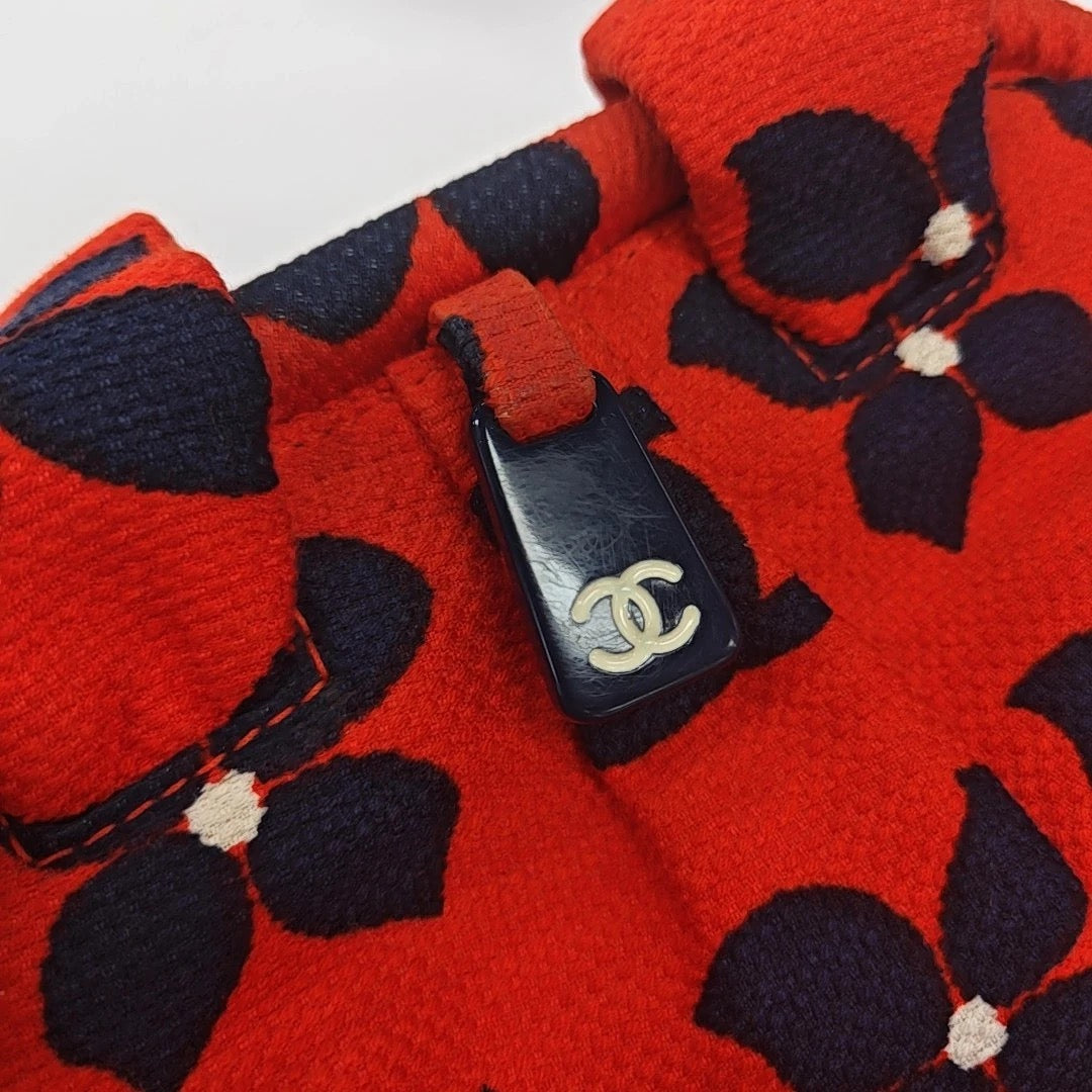 Chanel CC Canvas Red Handle Bag