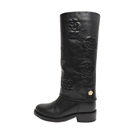 Chanel 2016 Interlocking CC Logo Riding Boots-37