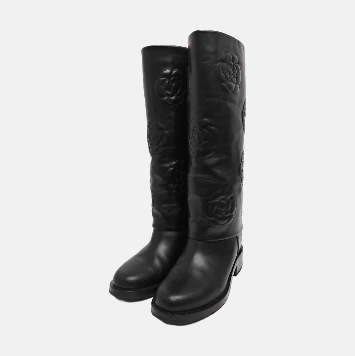 Chanel 2016 Interlocking CC Logo Riding Boots-37