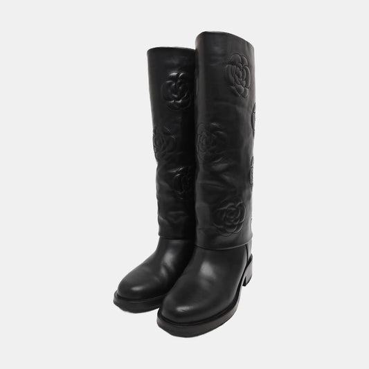 Chanel 2016 Interlocking CC Logo Riding Boots-37