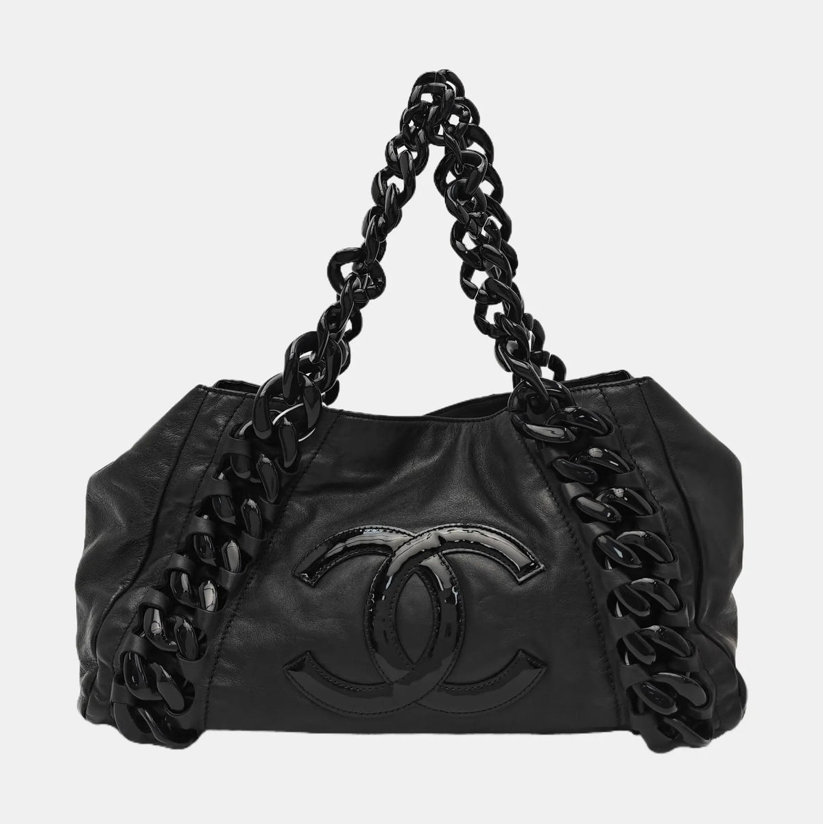 Chanel Chanel Black Leather Modern Chain East/West Tote