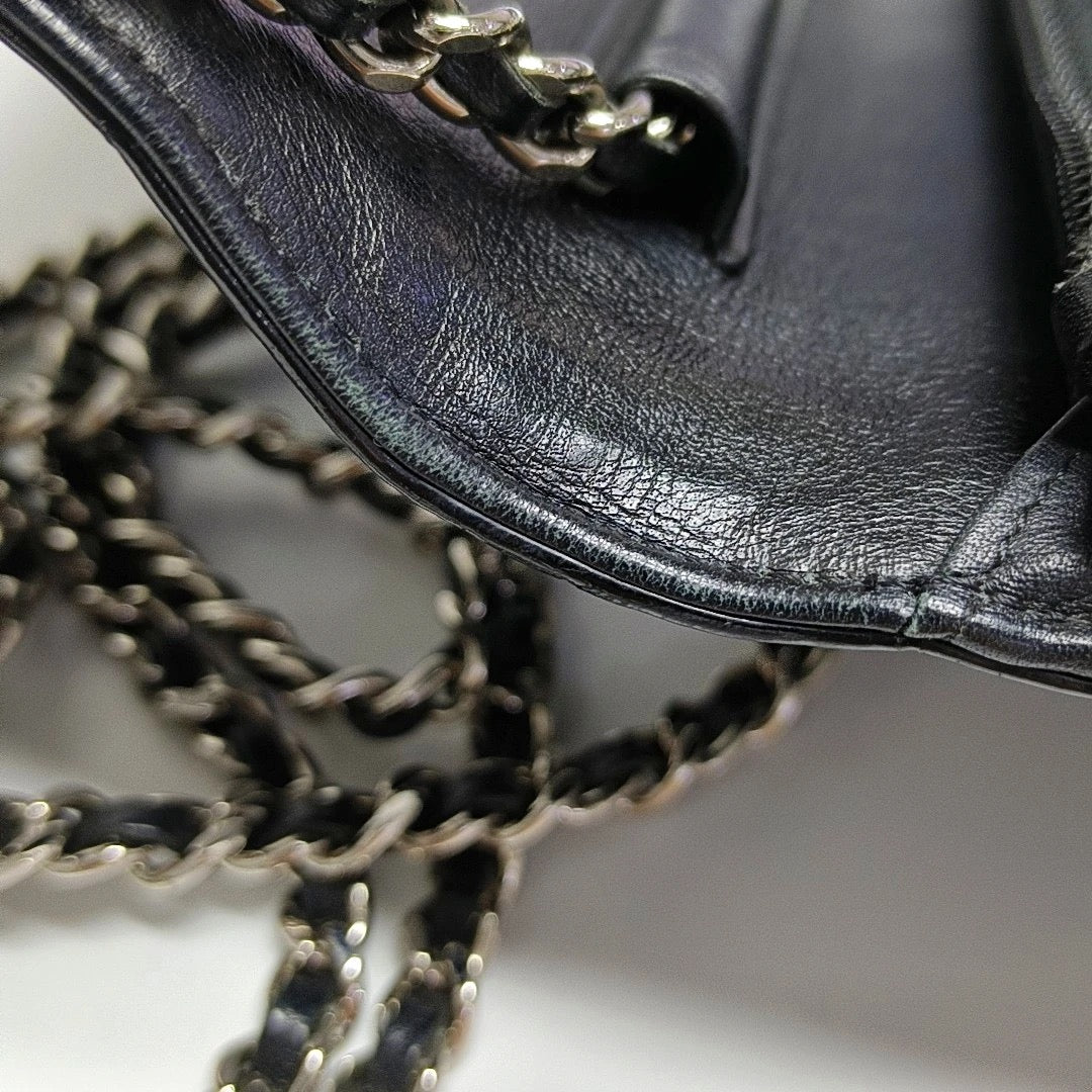 Chanel Patent Leather CC Patent Wallet On Chain