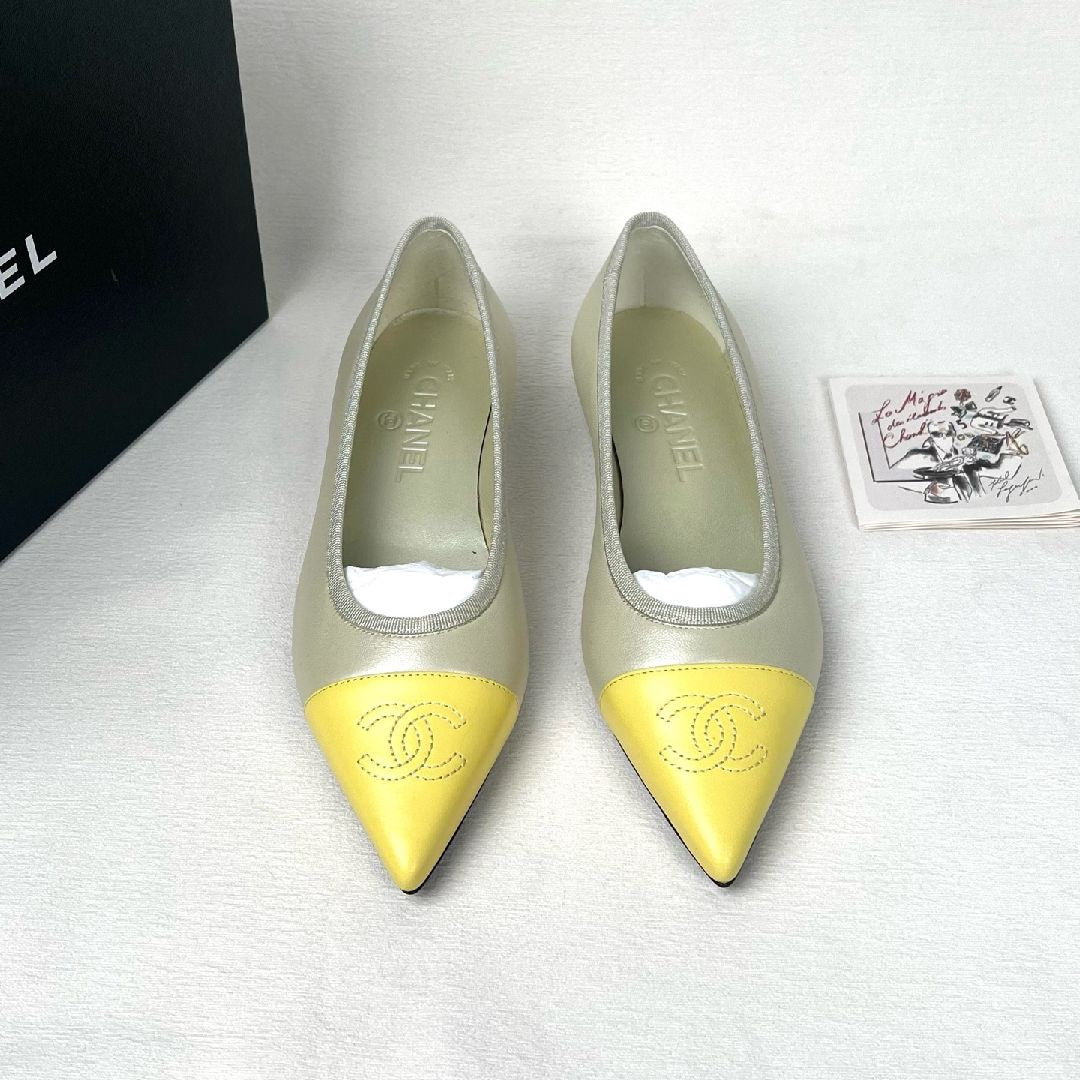 Chanel Yellow Ballet Flats-36