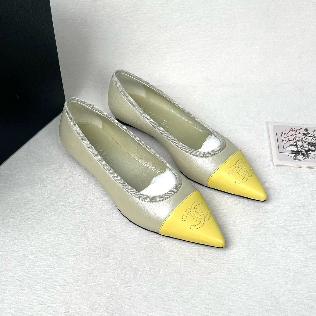 Chanel Yellow Ballet Flats-36