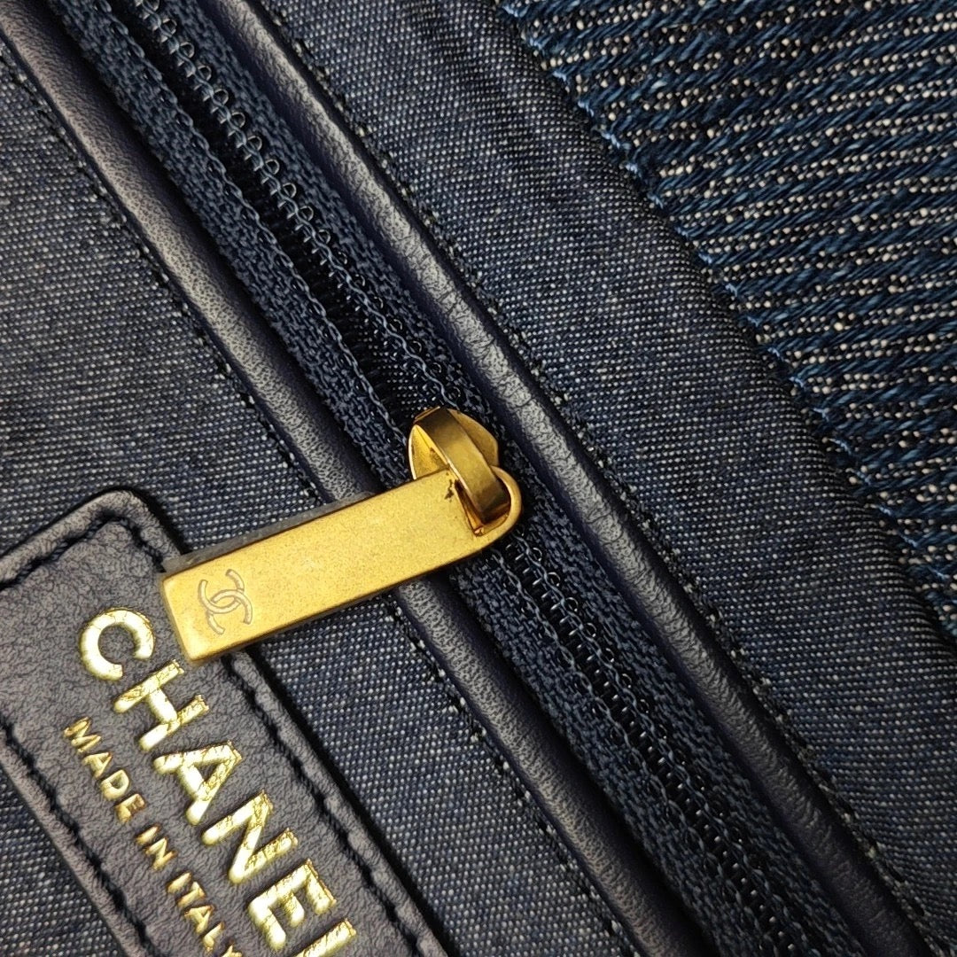 Chanel Denim Two Tone Large Shopping Bag